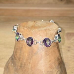 Pulsera de Topacio Mistico engarzada en plata 925