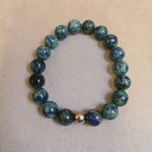 Pulsera Azurita con Malaquita y Plata 925 Joyería Elegante para Mujeres y Hombres