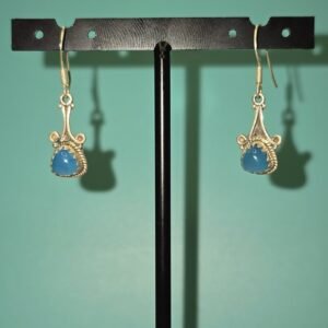 Pendientes de Calcedonia Azul engarzados en plata 925