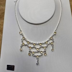 Collar gargantilla Citrino natural engarzado en plata 925