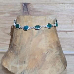 Pulsera de esmeralda engarzada en plata 925