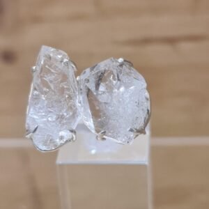 Anillo doble herkimer en plata 925