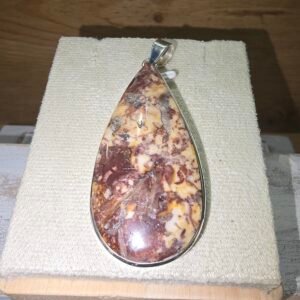 Colgante Jaspe de Torotosa (Broccatello di Spagna) pulido, engarzado en plata 925