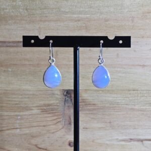 Pendientes Calcedonia Azul engarzados en plata 925, mineral natural