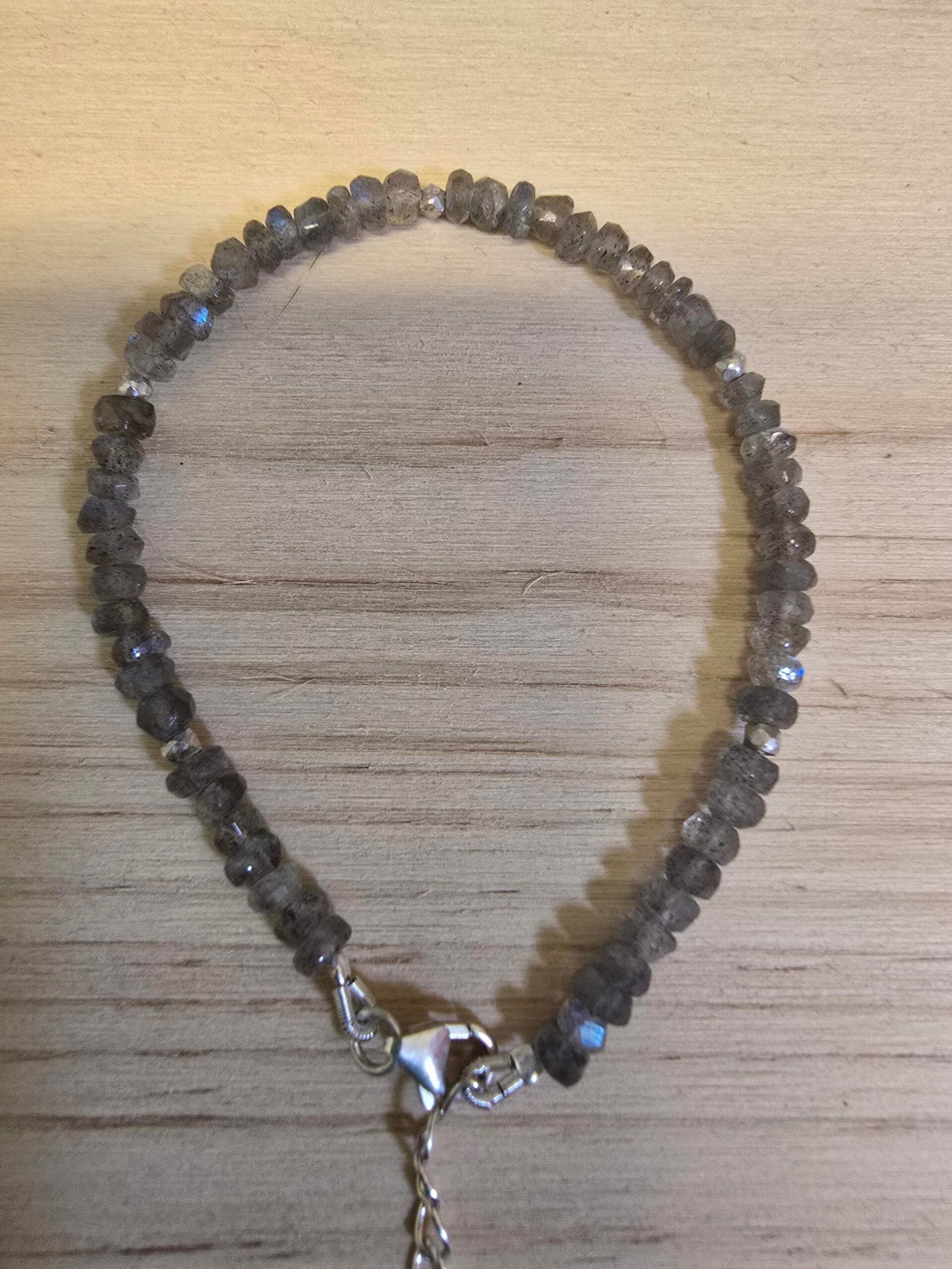 Pulsera labradorita y plata de ley