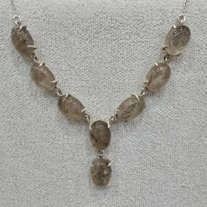 Gargantilla cuarzo con rutilo y plata de ley 925