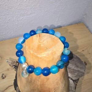Pulsera de Agata Azul, Mineral natural teñido