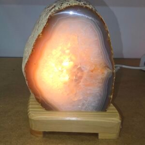 Geoda de Agata con luz, mineral natural