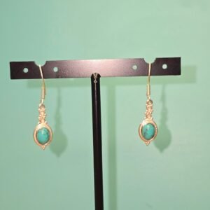 Pendientes de turquesina engarzados en plata 925