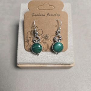 Pendientes Malakita y Plata de Ley 925 Joyería de Moda Elegante y Duradera