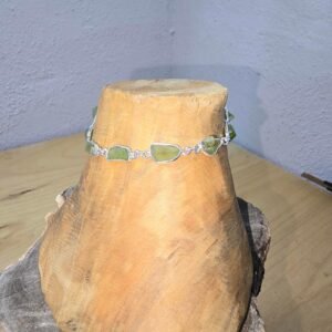 Pulsera de Olivino en bruto. Plata de ley 925