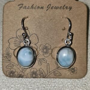 Pendientes de Larimar y Plata de Ley 925 Joyería de Moda Elegante y Duradera